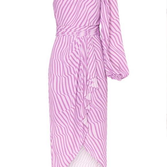 Designer Toccin Asymmetric wrap Lavender Dress size 10 - Picture 5 of 5